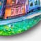 Designart - Street With Colorful Old Homes - Modern Metal Circle Wall Art